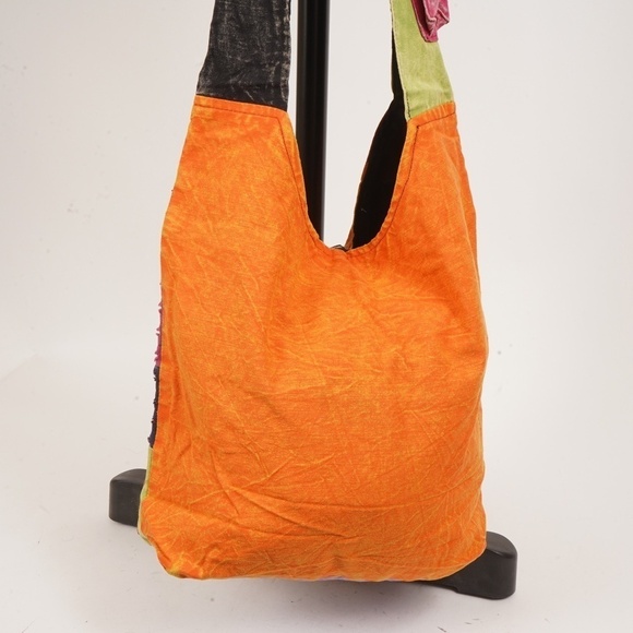 Shoreline Virginia Beach Orange With Peace Signs‎ Large Tote Bag - Picture 7 of 16